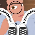 Illustratie met twee pijlen naar ondernemer en loondienst